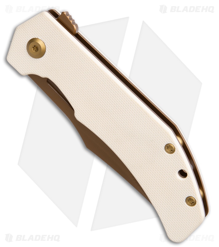 Tenable Orion Liner Lock Knife Ivory White G10 (3.1" Rose Gold Milled)