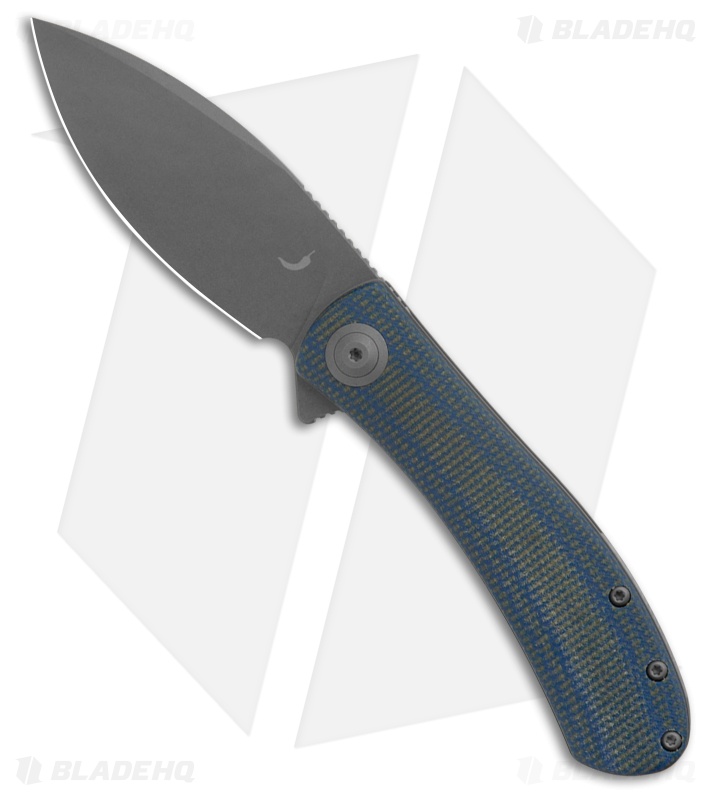 Trollsky Knives Mandu Non-Locking Flipper Knife Blue Micarta (3" Gray) MT004