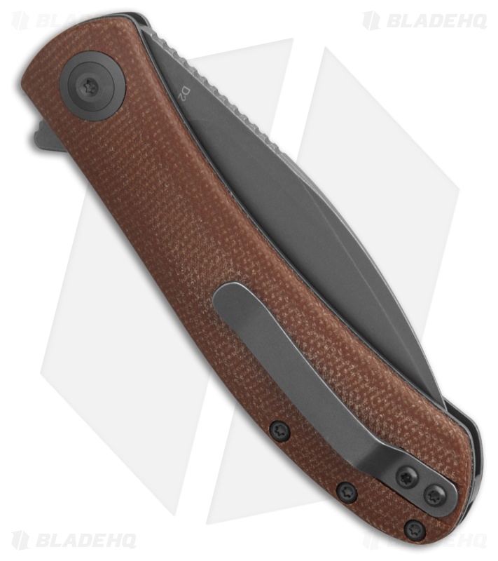 Trollsky Knives Mandu Non-Locking Flipper Knife Brown Micarta (3" Gray) MT006