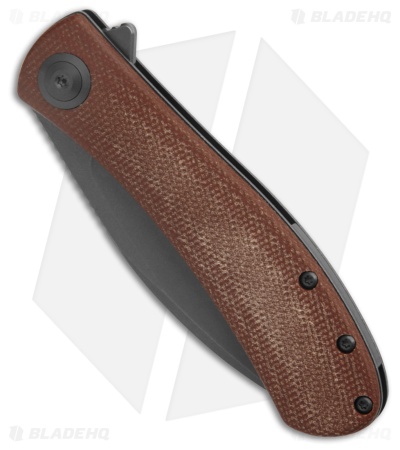 Trollsky Knives Mandu Non-Locking Flipper Knife Brown Micarta (3" Gray) MT006