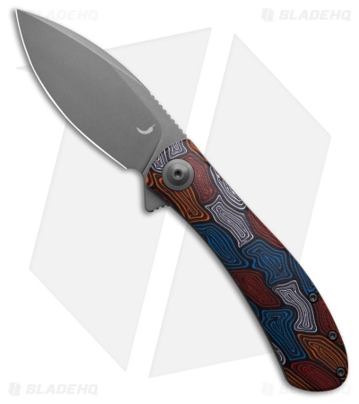 Trollsky Knives Mandu Non-Locking Flipper Knife Damascus G-10 (3" Gray) MT011