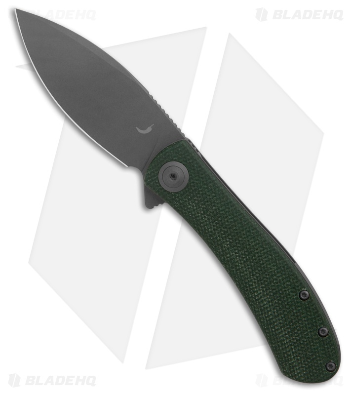 Trollsky Knives Mandu Non-Locking Flipper Knife Green Micarta (3" Gray) MT003