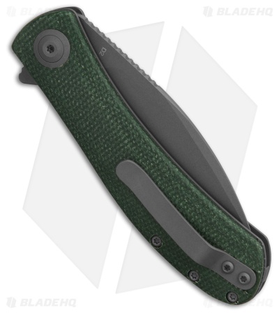 Trollsky Knives Mandu Non-Locking Flipper Knife Green Micarta (3" Gray) MT003