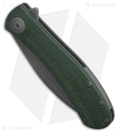 Trollsky Knives Mandu Non-Locking Flipper Knife Green Micarta (3" Gray) MT003