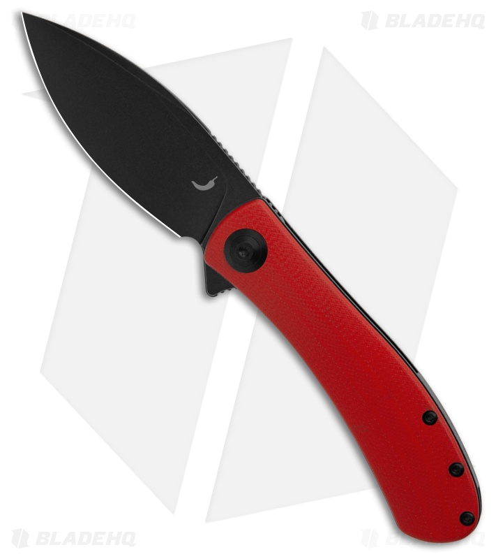 Trollsky Knives Mandu Non-Locking Flipper Knife Red G-10 (3" Black SW) MT001