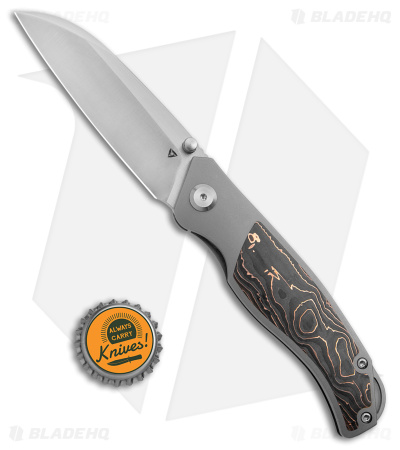 TuyaKnife Envy V4 Frame Lock Knife Titanium/CF Copper (3.25" Satin)