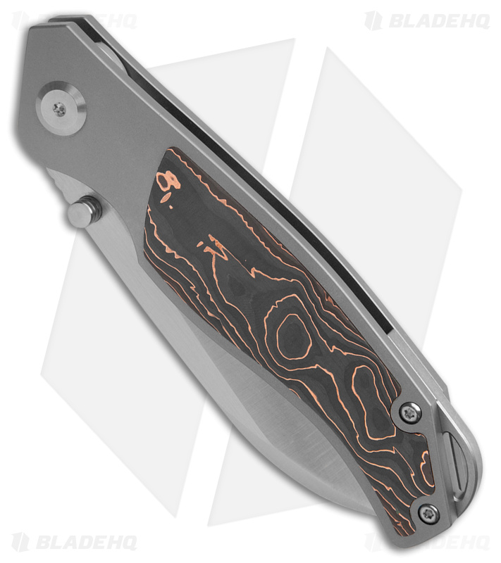 TuyaKnife Envy V4 Frame Lock Knife Titanium/CF Copper (3.25" Satin)