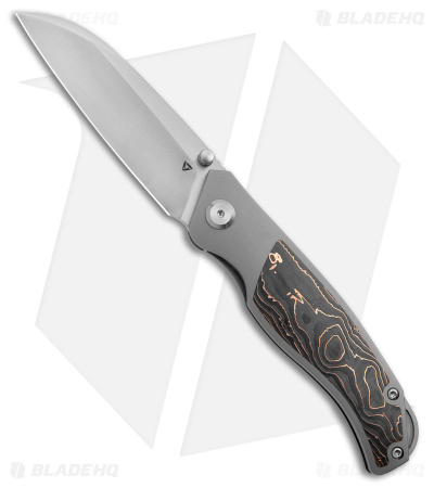 TuyaKnife Envy V4 Frame Lock Knife Titanium/CF Copper (3.25" Satin)