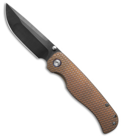 TuyaKnife Wrath Frame Lock Knife Bronzed Diamond Pattern Titanium (3.5" DLC)