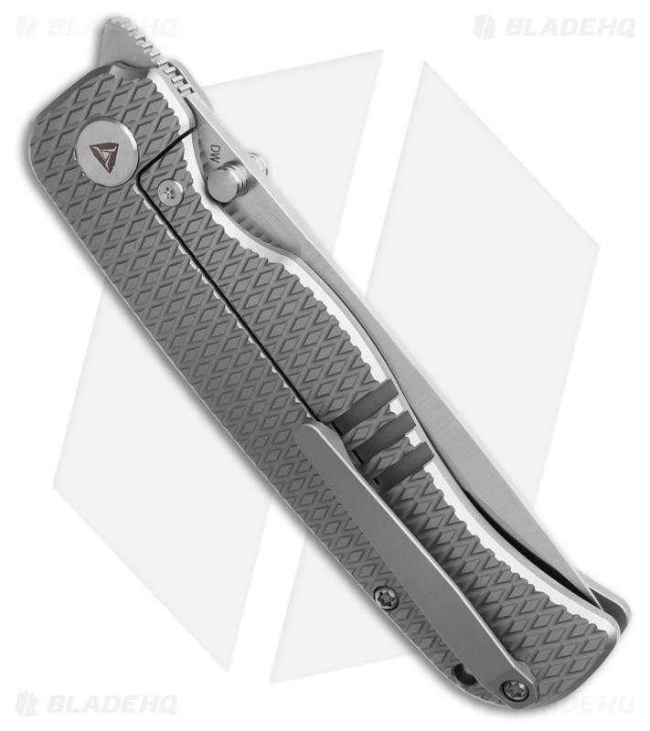 TuyaKnife Wrath Frame Lock Knife Gray Titanium Diamond Pattern (3.5" Hand Satin)