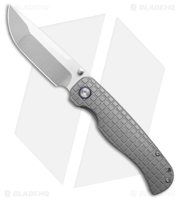 TuyaKnife Wrath Frame Lock Knife Gray Frag Pattern Titanium (3.5" Belt Satin)