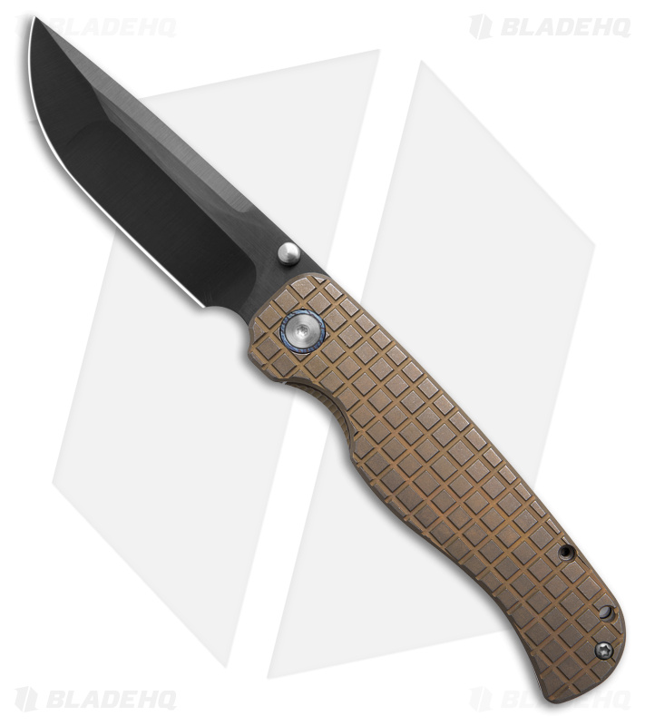 TuyaKnife Wrath Frame Lock Knife Bronzed Frag Pattern Titanium (3.5" Black DLC)