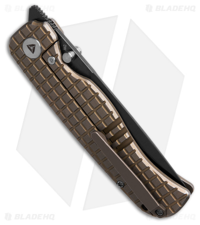 TuyaKnife Wrath Frame Lock Knife Bronzed Frag Pattern Titanium (3.5" Black DLC)