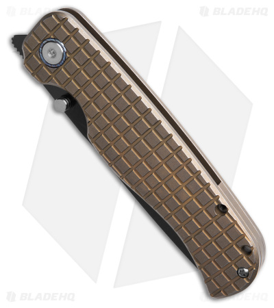 TuyaKnife Wrath Frame Lock Knife Bronzed Frag Pattern Titanium (3.5" Black DLC)