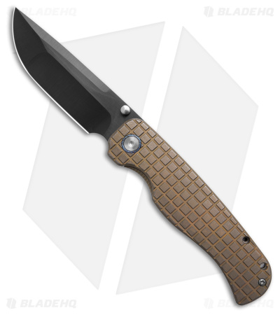 TuyaKnife Wrath Frame Lock Knife Bronzed Frag Pattern Titanium (3.5" Black DLC)