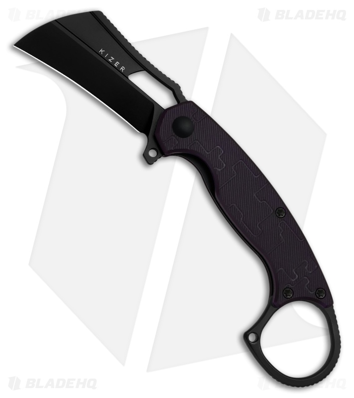 Kizer Dodo Purple PC Hawkbill Black PVD Nitro-V