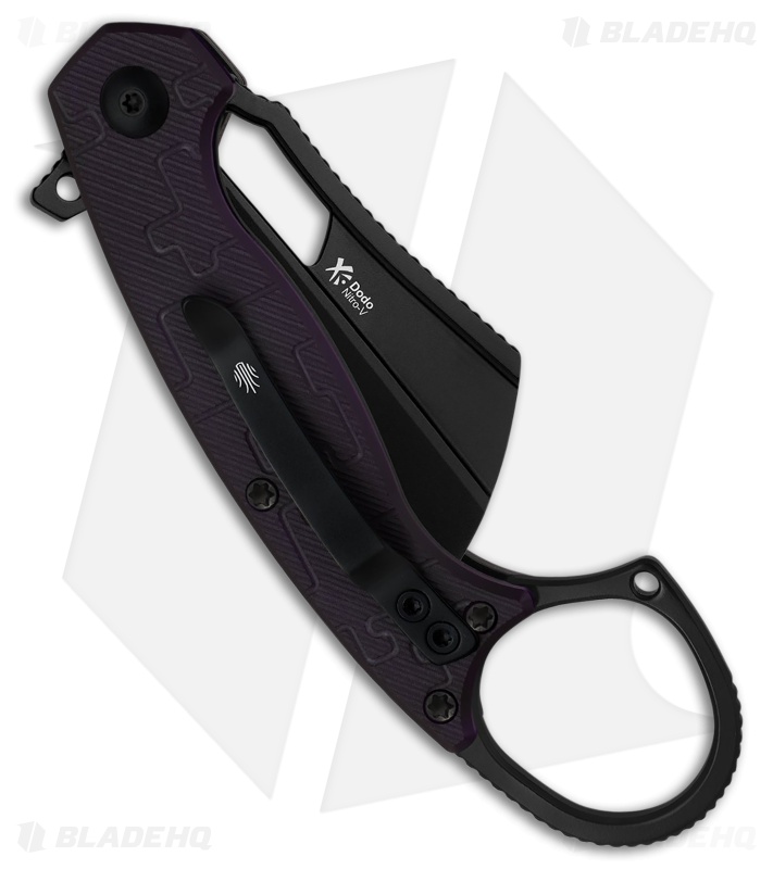 Kizer Dodo Purple PC Hawkbill Black PVD Nitro-V