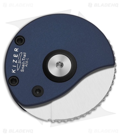 Kizer Snail-Trail Detent Slip Joint Knife Blue Aluminum (0.42" Satin AEB-L)