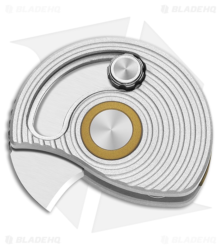 Kizer Snail-Trail Detent Slip Joint Knife Silver Aluminum (0.42" Satin AEB-L)