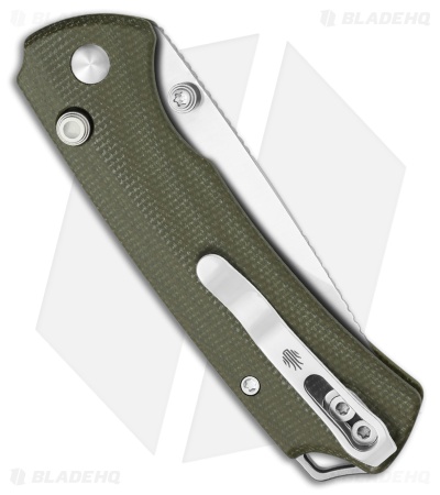 Kizer T1 BD Button Lock Knife Green Micarta (3.2" Satin) V3490.2BA1