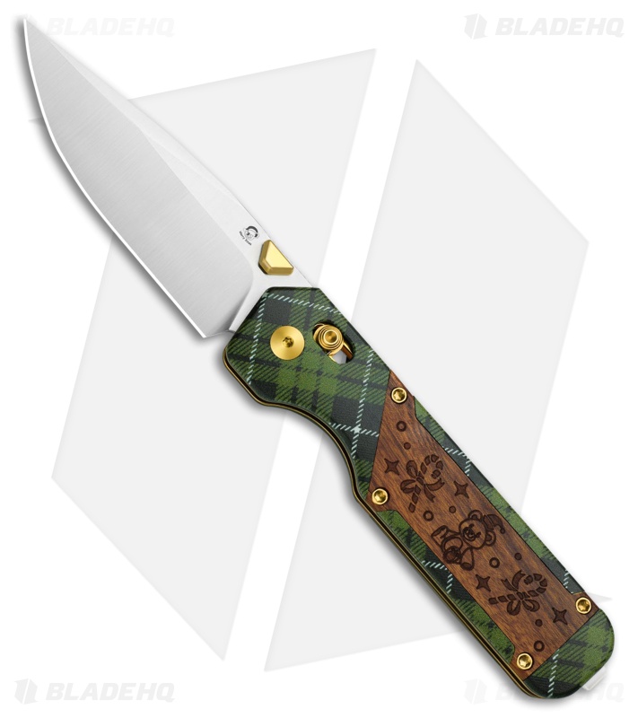 Kizer Militaw Clutch Lock Knife Green G-10/Mkuruti Wood (3.4