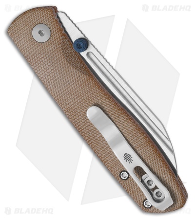 Kizer Renissance Button Liner Lock Knife Brown Norplex Micarta (3.1" Satin)