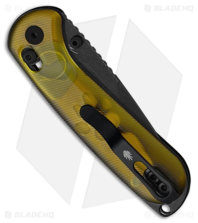 Kizer Buddy II Clutch Lock Knife Yellow PEI (3" Black PVD SW AEB-L)