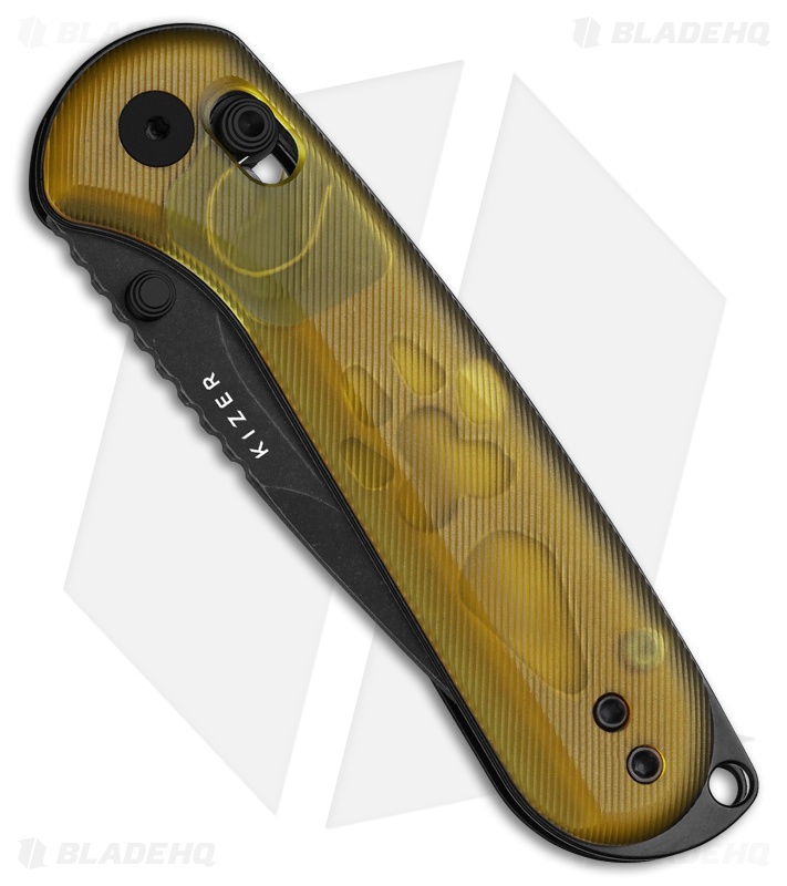 Kizer Buddy II Clutch Lock Knife Yellow PEI (3" Black PVD SW AEB-L)