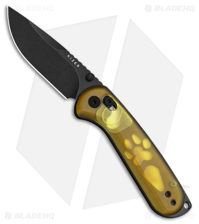 Kizer Buddy II Clutch Lock Knife Yellow PEI (3" Black PVD SW AEB-L)