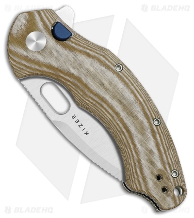 Kizer Roach XL Button Liner Lock Knife Norplex Ultrex Micarta (3.5" Satin) 