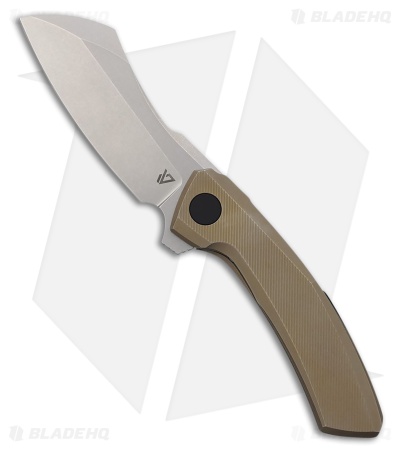 Vanguard Knives Mini Cleaver Frame Lock Knife Bronze Titanium (3" Stonewash)