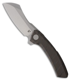Vanguard Knives Mini Cleaver Frame Lock Knife Flame Titanium (3" Stonewash)