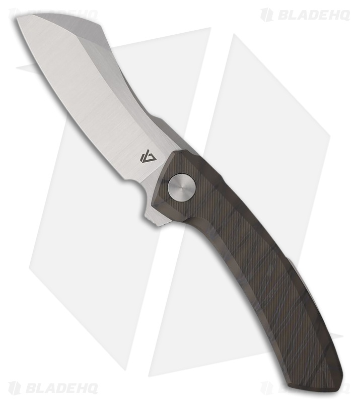 Vanguard Knives Mini Cleaver Frame Lock Knife Flame Titanium (3" Satin)