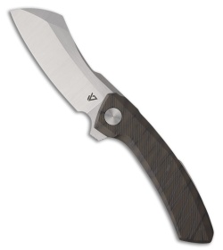 Vanguard Knives Mini Cleaver Frame Lock Knife Flame Titanium (3" Satin)