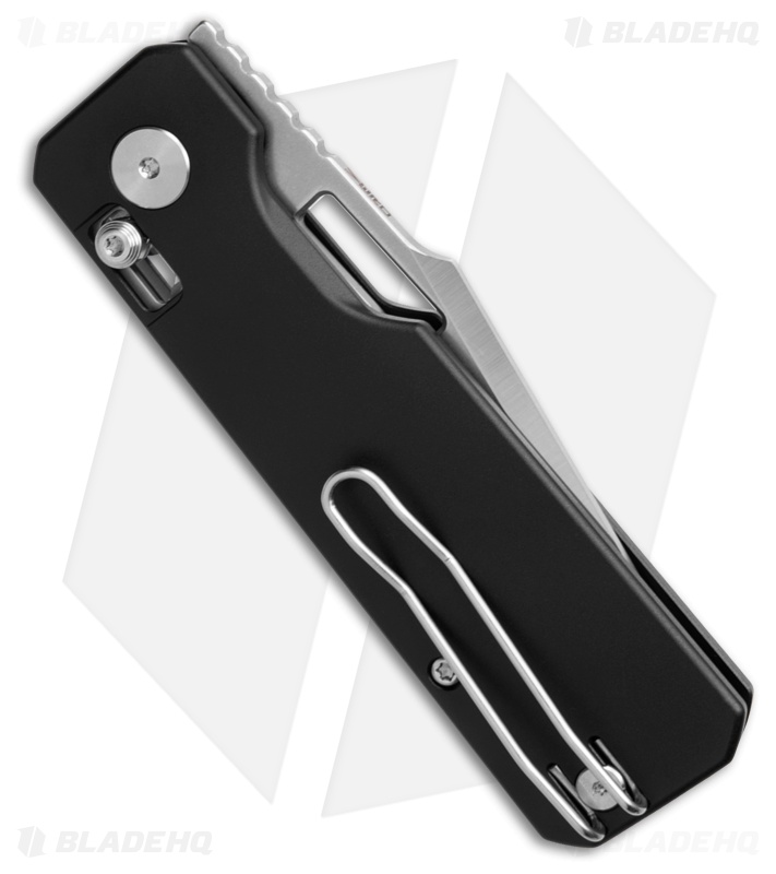 Vero Engineering Aura Drop Point Crossbar Lock Knife Black Aluminum (3.3" Satin)