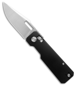 Vero Engineering Aura Drop Point Crossbar Lock Knife Black Aluminum (3.3" Satin)