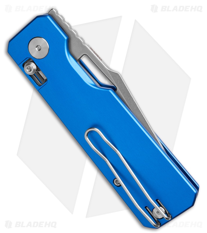 Vero Engineering Aura Drop Point Crossbar Lock Knife Blue Aluminum (3.3" SW)