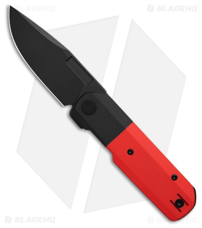 Vero Engineering Avid 1 Liner Lock Knife Black/Red G-10 (3.5" Blackwash)