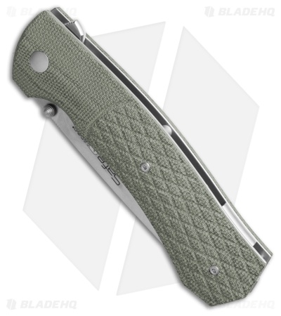 Viper Knives Safe ASLS Liner Lock Knife Green Canvas Micarta (3.75" Stonewash)