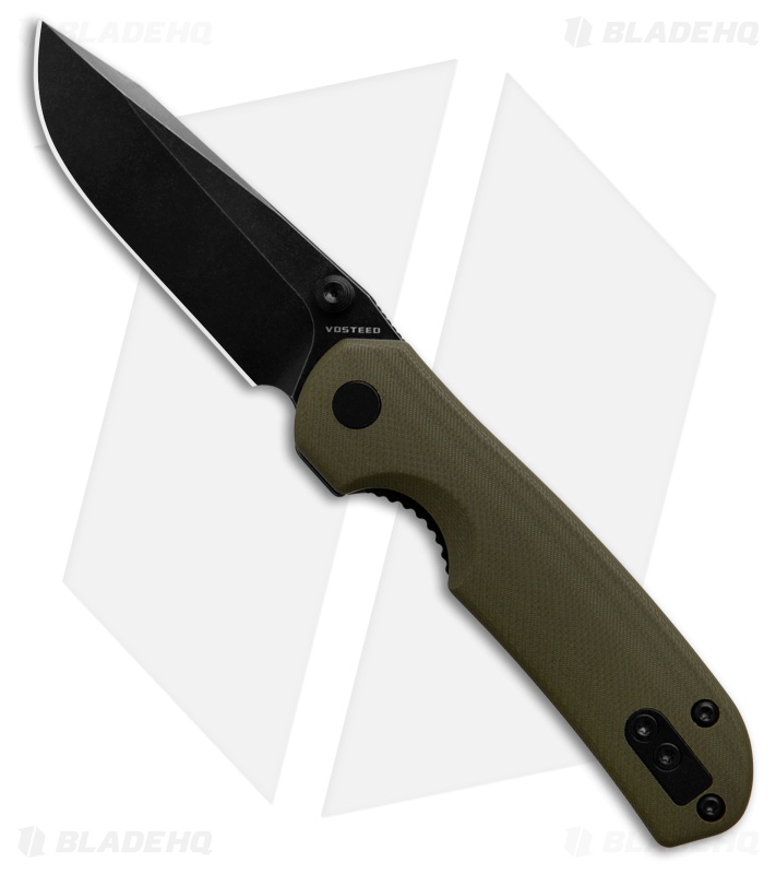 Vosteed Chipmunk Drop Point Liner Lock Knife Green G-10 (2.6" Black 14C28N)