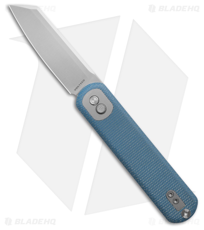 Vosteed Corgi Blue Micarta Sheepsfoot Satin 14C28N