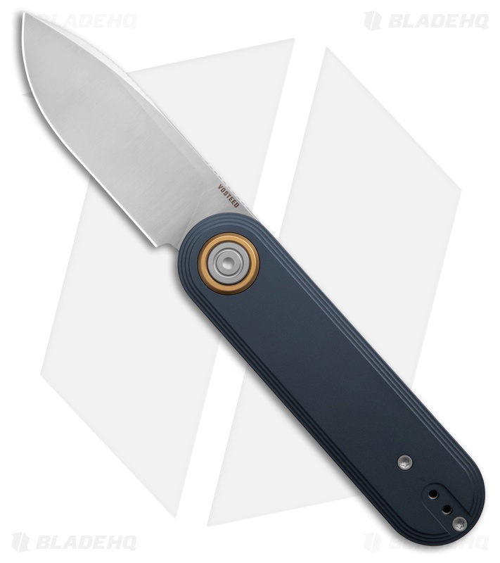 Vosteed Corgi V V Vanchor Lock Knife Dark Slate Blue Aluminum (3" Satin 154CM)