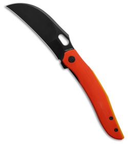 Vosteed Griffin Hawkbill Liner Lock Knife Orange G-10 (3.5" Black 14C28N) A1101