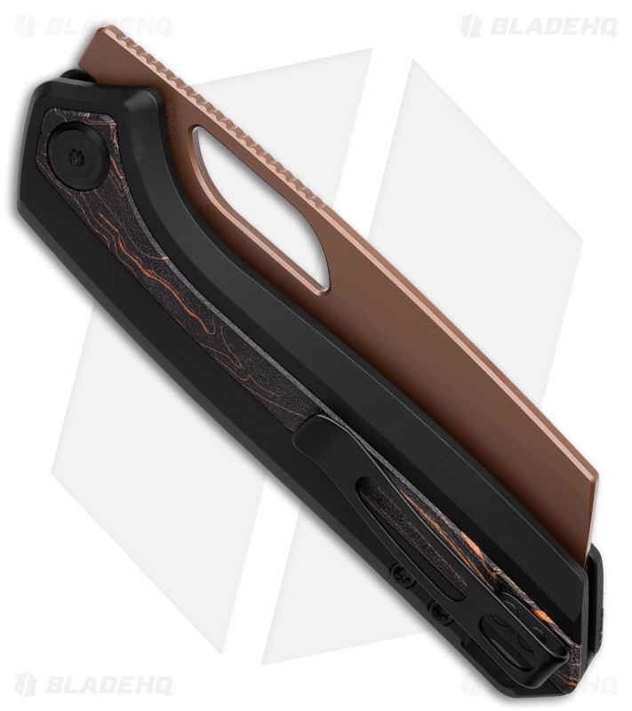 Vosteed Kroc 329 Top Liner Lock Knife Black Al + Topo G-10 (3.29" Copper Dune)