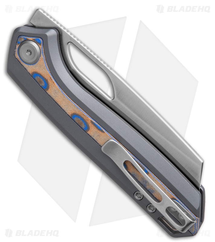 Vosteed Kroc 329 Top Liner Lock Knife Gray Al + Ocean Micarta (3.29" Satin)