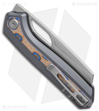 Vosteed Kroc 329 Top Liner Lock Knife Gray Al + Ocean Micarta (3.29" Satin)