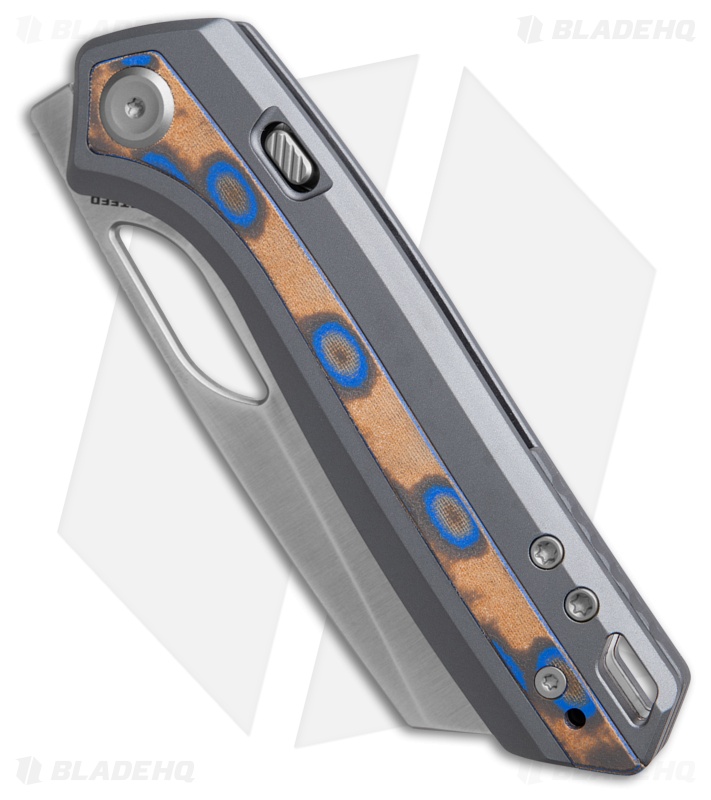 Vosteed Kroc 329 Top Liner Lock Knife Gray Al + Ocean Micarta (3.29" Satin)