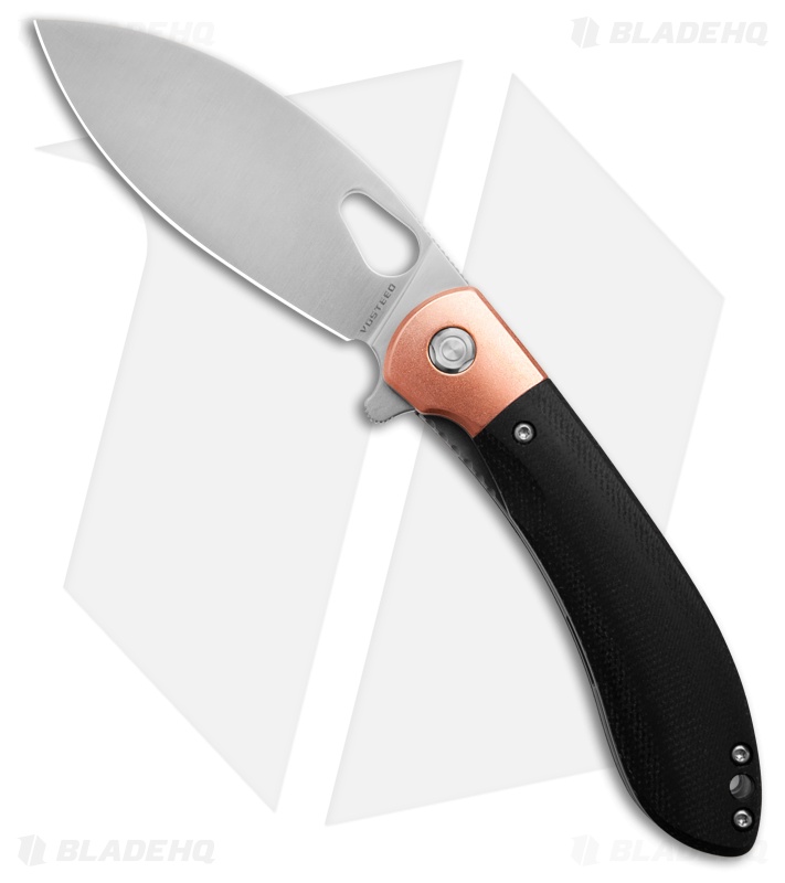 Vosteed Nightshade Drop Point Liner Lock Knife Black Micarta (3.3" Satin Elmax)