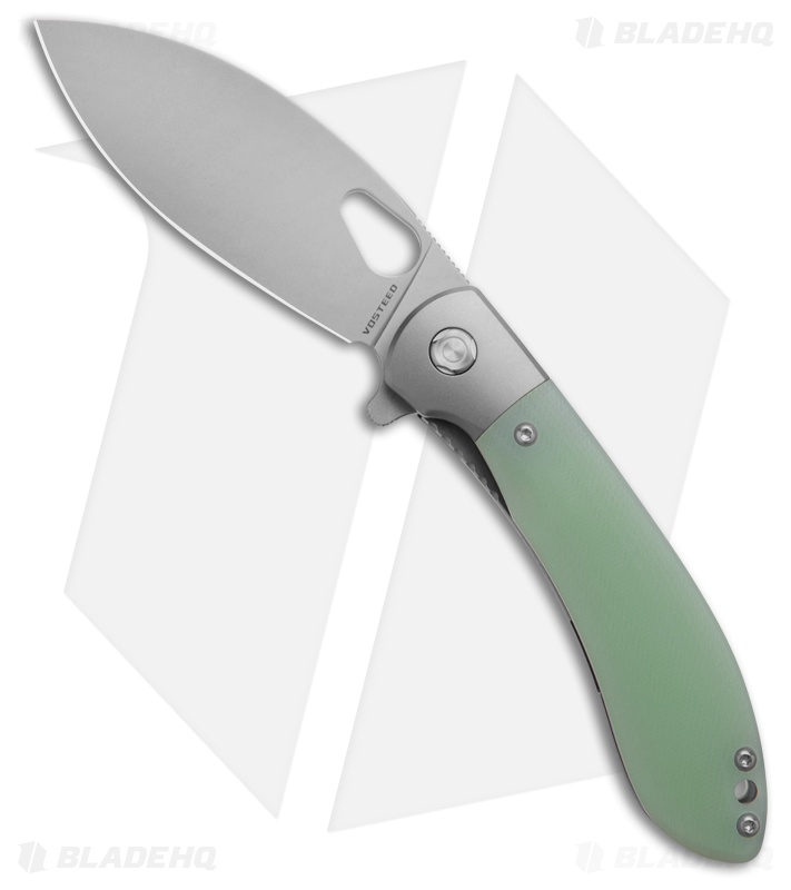 Vosteed Nightshade Drop Point Liner Lock Knife Jade G-10 (3.3" Stonewash Elmax)