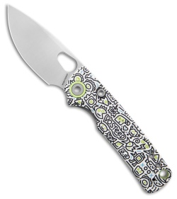 Vosteed Porcupine Top Liner Lock Knife White Doodle Monster G-10 (3" Satin)